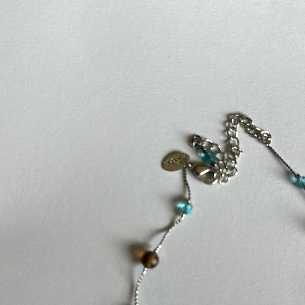 Lia Sophia Blue and Brown Beaded Necklace and Earring Set - Picture 2 of 2
